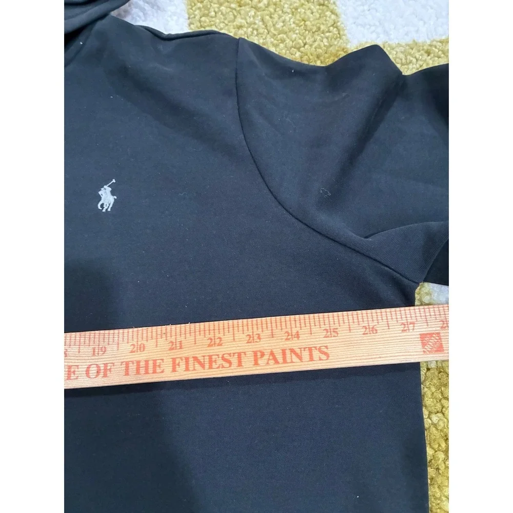 Polo Ralph Lauren Men XXL Black Double Knit Full Zip Hoodie Pony Logo Sweatshirt